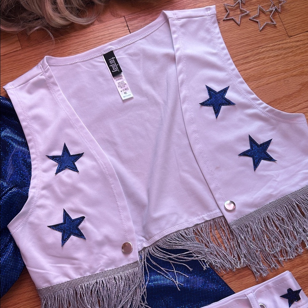 Blue and White DCC Cheerleader Costume Dallas Cowboy - everything you need!!!! - Picture 4 of 9